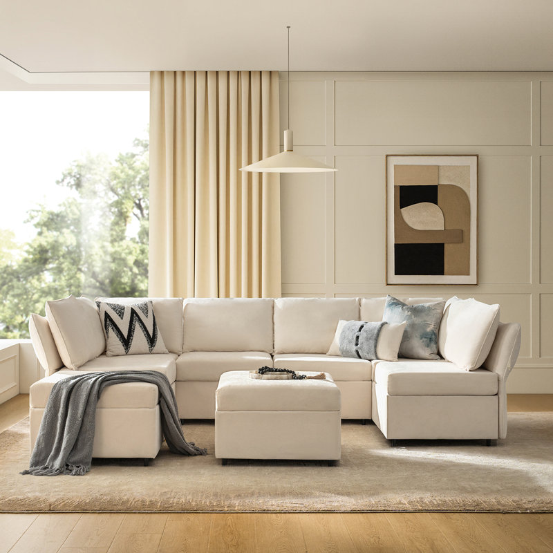 Canapé modulaire 8 pièces Andoline, Beige