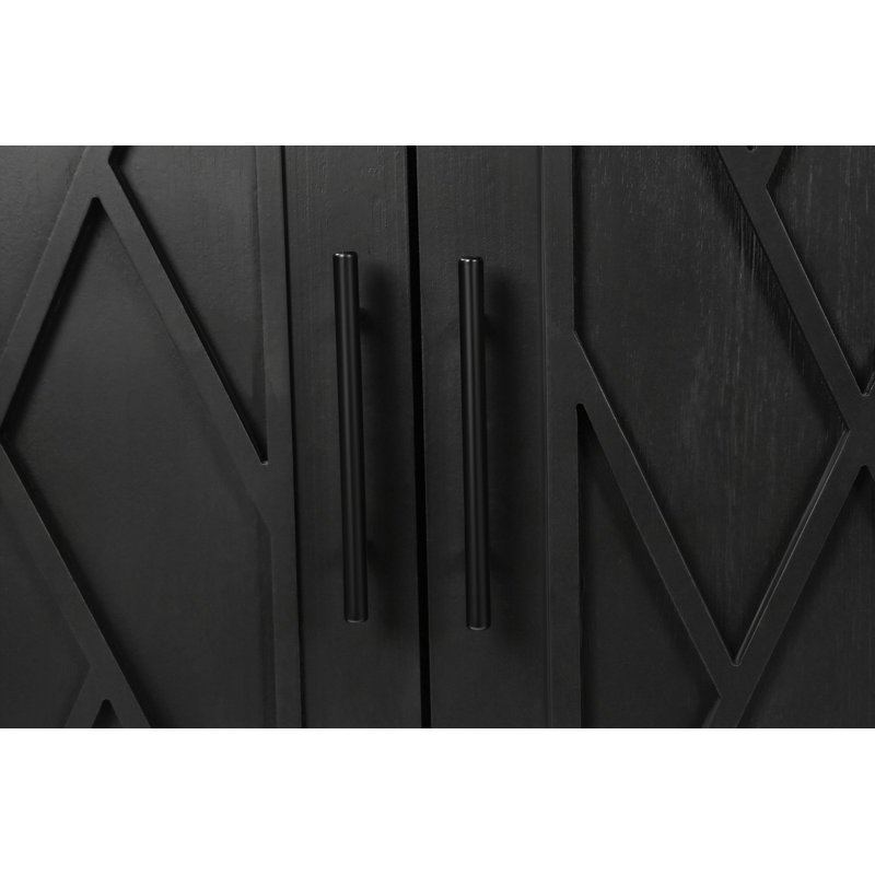 Armoire d'appoint 60 "avec 4 portes Farmhouse, Noir antique