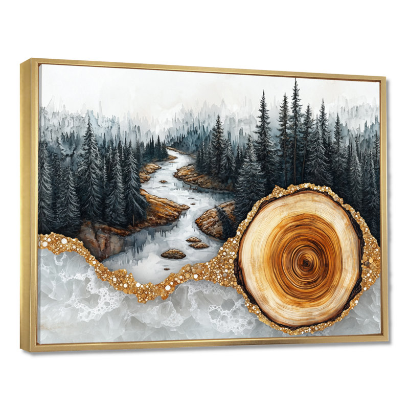 Giedrutis - Landscapes Canvas Art Print, H 24 po x l 32 po, Cadre flottant, Doré