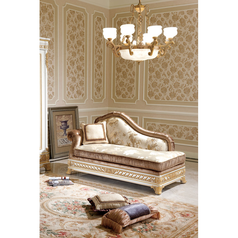 Chaise longue rembourrée Narcissus, Blanc