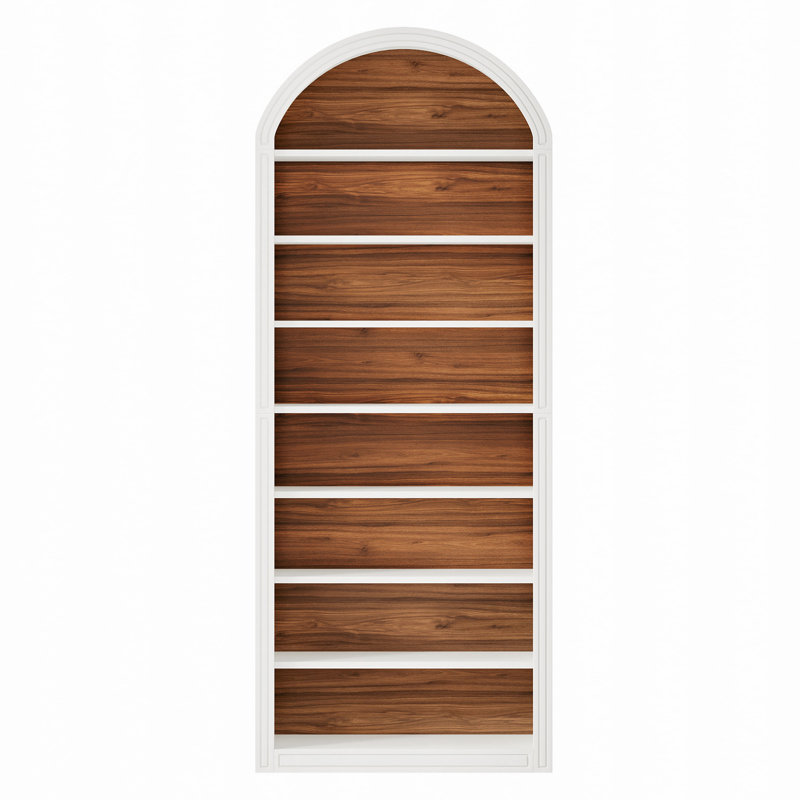 Étagère arquée à 8 niveaux, noire et brune, pour une organisation à la maison élégante et fonctionnelle, Brun / blanc