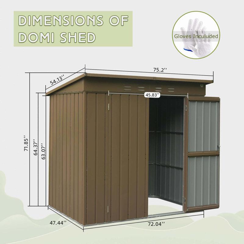 Outdoor Storage Shed 6x4 FT, Metal Tool Sheds Storage House with Lockable Double Door, Large Bike Shed Waterproof for Garden, Backyard, Lawn