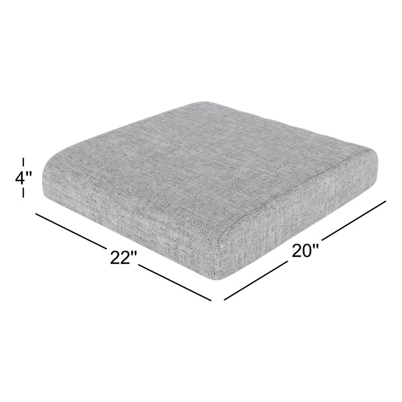 Sunbrella® Outdoor Ottoman Cushion, Canvas Granite Sunbrella® Canvas, 4" H x 22" W x 20" D