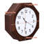 Horloge murale octogonale en bois avec rangement caché