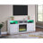 70-Inch Wide White Walnut Finish Fireplace Console Tv Stand, Heater, Multiple Flame Colors, 3 Open Shelves And 2 Storage Cabinets 70"W Stand With Led Color Choices,