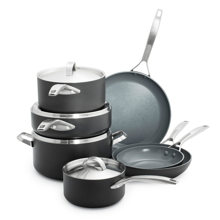 GreenPan Reserve 5 Piece Stainless Steel Non Stick Cookware Set & Reviews