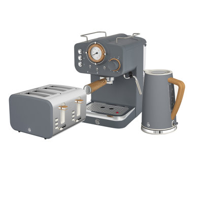 Swan Nordic 1.7L Electric Tea Kettle, 4 Slice Toaster and Coffee Maker
