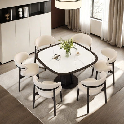 Retro simple small family dining table and chair