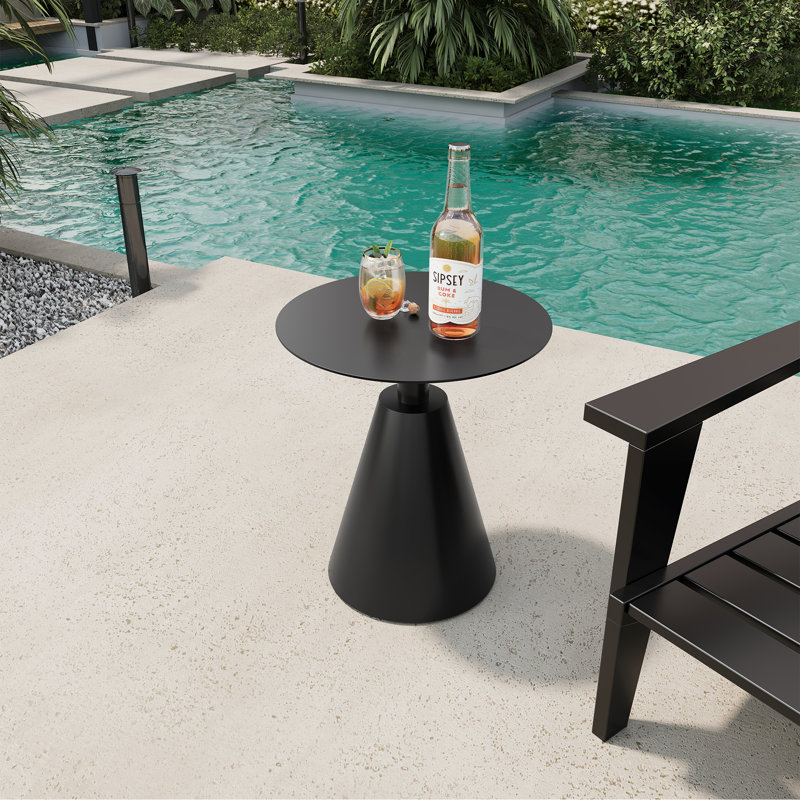 Table d'appoint ronde en aluminium pour l'extérieur, Gris