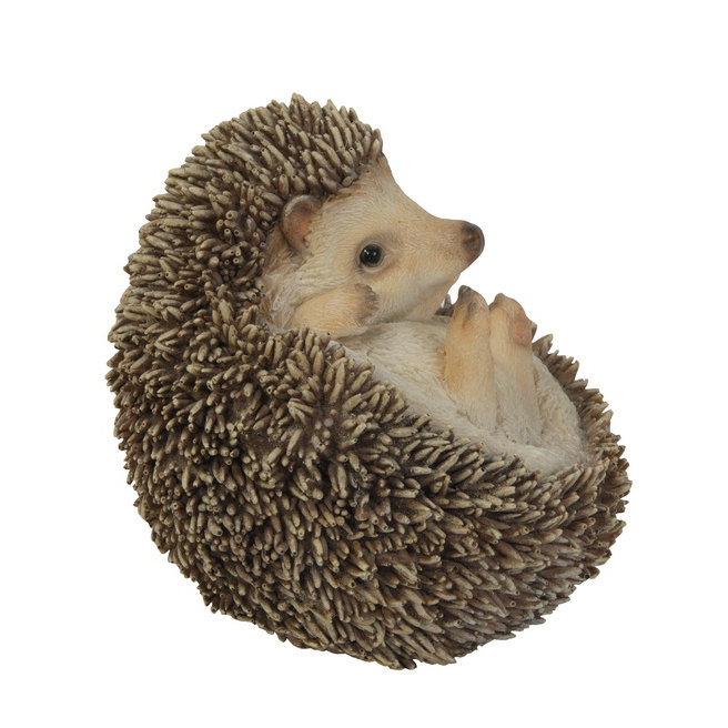 Small Brown Polyresin Hedgehog Garden Statue