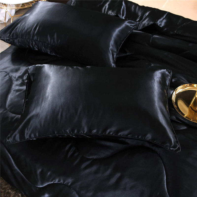 Ensemble d'édredon en satin soyeux, literie en microfibre douce et luxueuse avec 2 housses de coussin pour l'été printemps automne