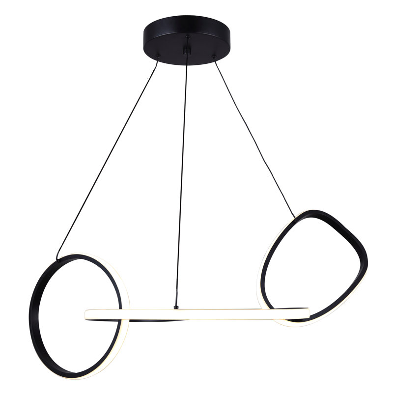 Olha Dimmable LED Geometric Chandelier, Black