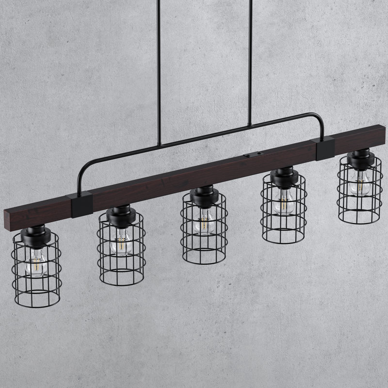 Lustre industriel moderne à 5 lumières de 47 po à intensité variable