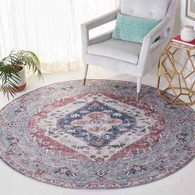 Tapis de couleur rouille / bleu marine Ziebarth 172 M / W S / R