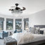 Modern 42" Crystal Ceiling Fan Light with Remote Control and Light Kit Included