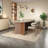 Oval Rock Slab Solid Wood Dining Table-1059600731