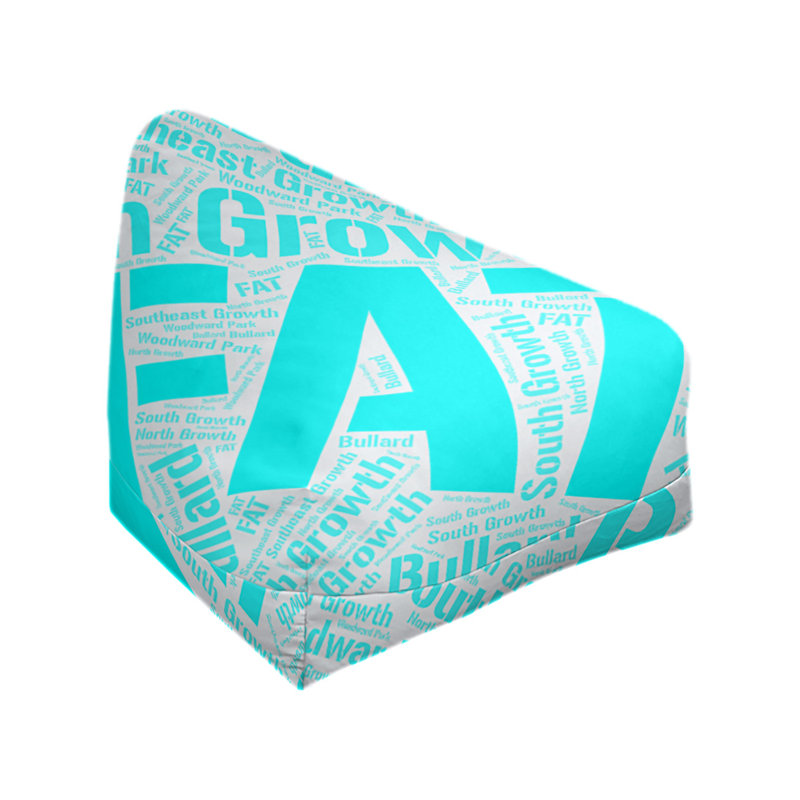 Classic Bean Bag, 42" H x 38" W x 29" D, Cyan Polyester Blend, Fresno