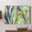 Toile tendue brillante avec abstraction tropicale V-Premium - prête à être accrochée-108969421