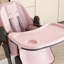 Chaise haute réglable rose pour 6 mois à années, avec structure en acier renforcé, base en pointe, plateau double couche amovible, 5 réglages de hauteur et salle à manger ergonomique de voyage à domicile-1061027274
