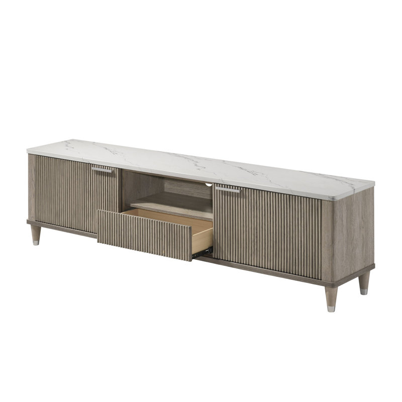 Meuble audio-vidéo 1pc, Bois flotté / Blanc