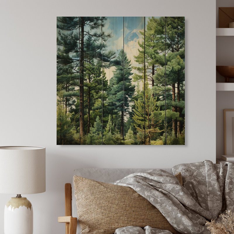Bresee, pin vert, émeraude, symphonie sur bois, H 30 po x l 30 po x P 0,78 po