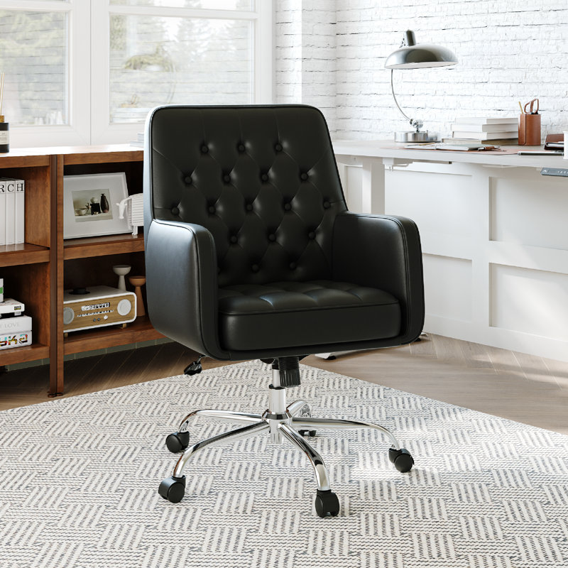 Fauteuil de bureau pivotant en simili cuir COLAMY, Black