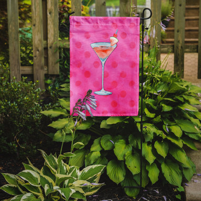 2 côtés en polyester 15 x 11 po summer martini polkadot drapeau de jardin