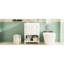 Meuble-lavabo de 24 po avec lavabo en céramique, solution de rangement moderne, tablette ouverte et 2 tiroirs, armoire au design rétro élégant