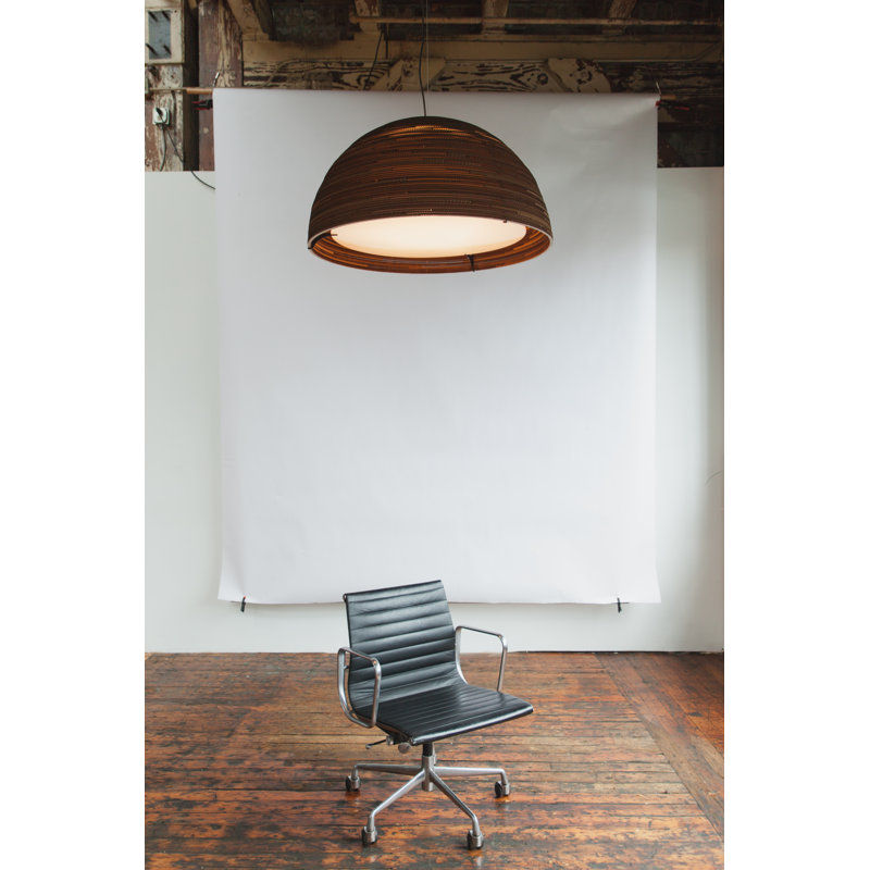 Scraplights Dome Recycled Cardboard Pendant Light, White