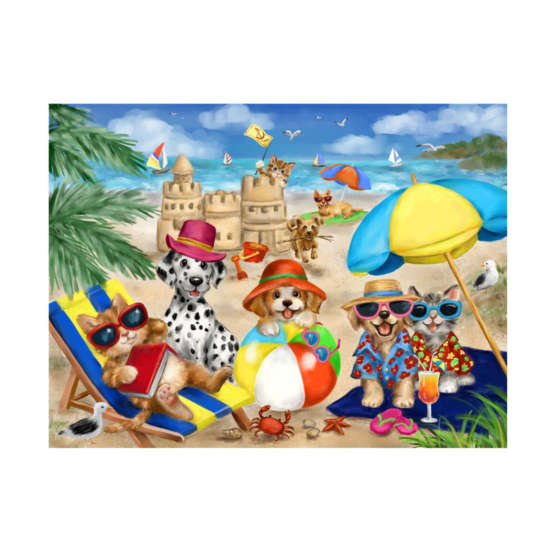 Art sur toile Jean Jean Beach, H 14 po x l 19 po