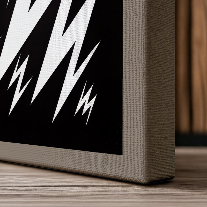 Electric Geometry Geometric - Wrapped Canvas, 18x12 - 45.7 x 30.5 cm, Taupe Border