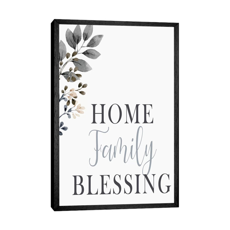 Home Family Blessing by Kimberly Allen - Print on Canvas, 101.6cm H x 66.04cm W x 3.81cm D, Black Framed