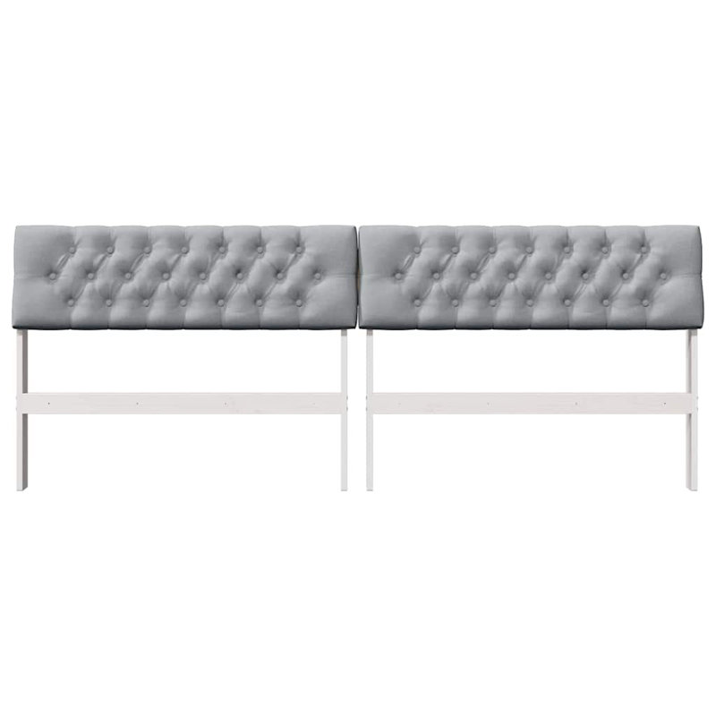 Solid Wood Headboard, King, Light Grey, White