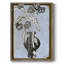 Fleurs graphiques dans un vase II, reproduction encadrée - bois massif-92551157
