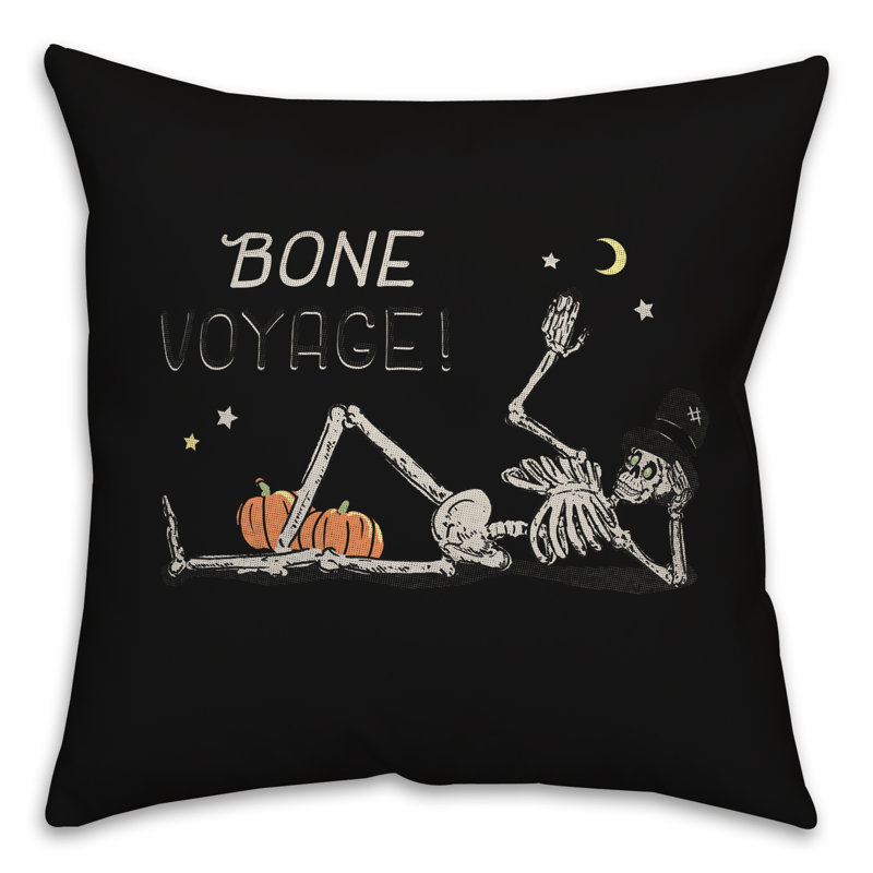  Voyage d'os! Housse de coussin carré et insert, 16" x 16"