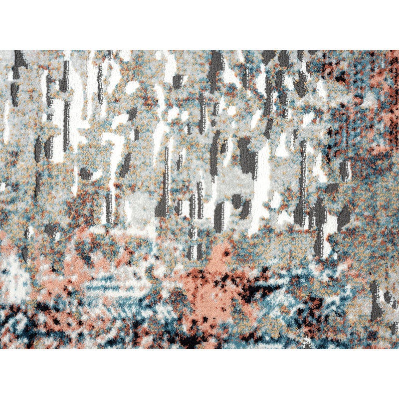 Tapis abstrait gris, Rectangle 5 pi 3 po x 7 pi 6 po