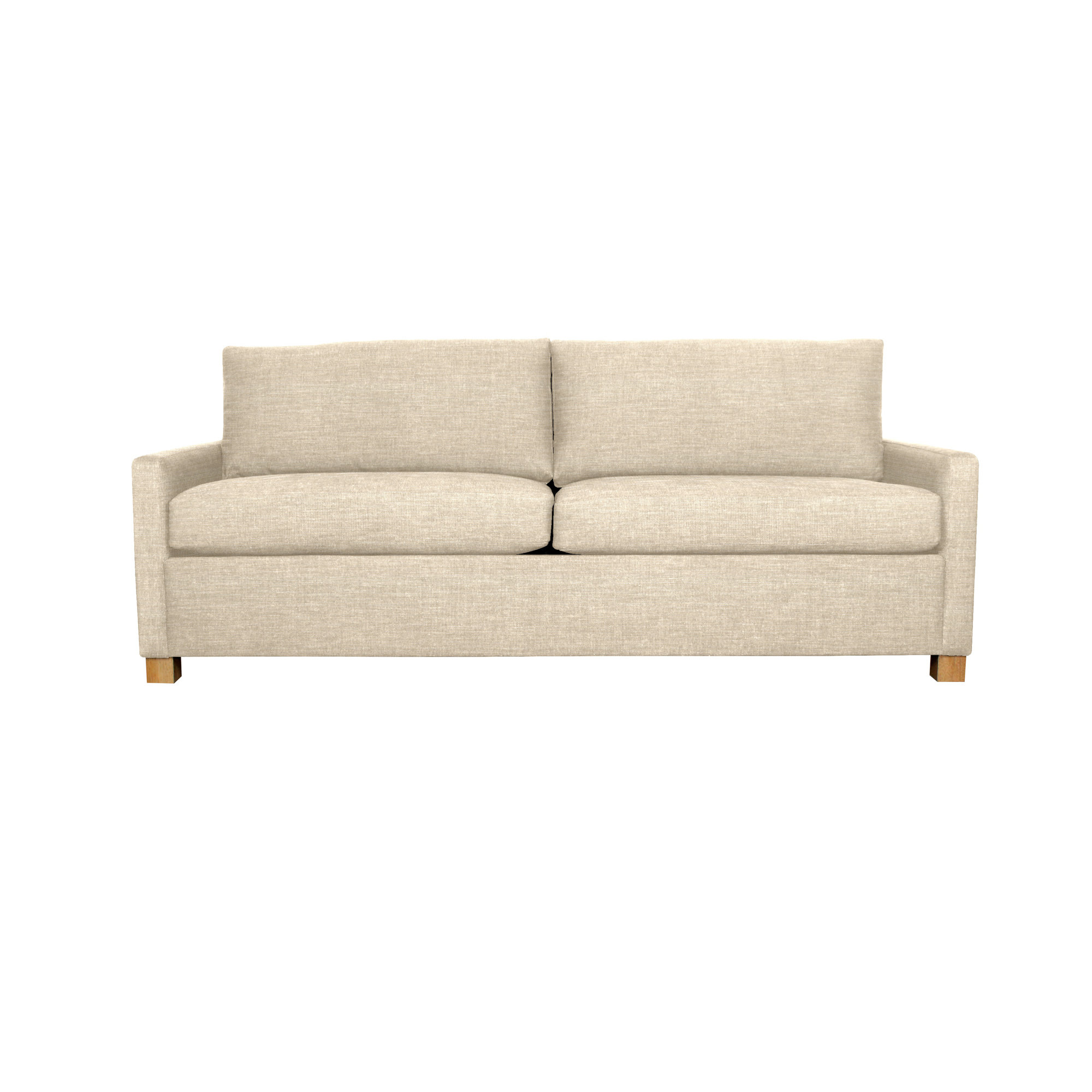 Louisa 87'' Square Arm Sofa Bed, Ridgecrest Putty Basketweave