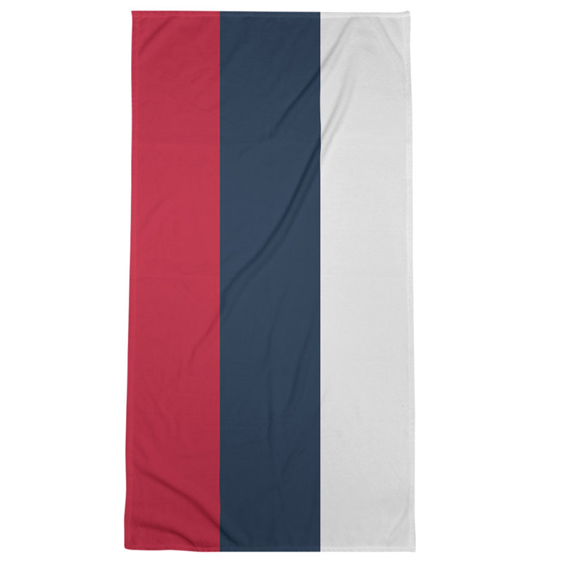 Cotton Blend Beach Towel, Gray/Blue/Red