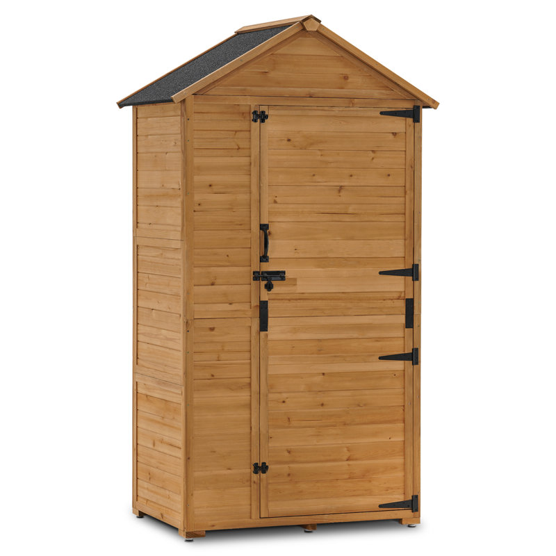 3 ft. 8 in. W x 2 ft. 5 in. D Outdoor Storage Shed with 3 Shelves and Lock