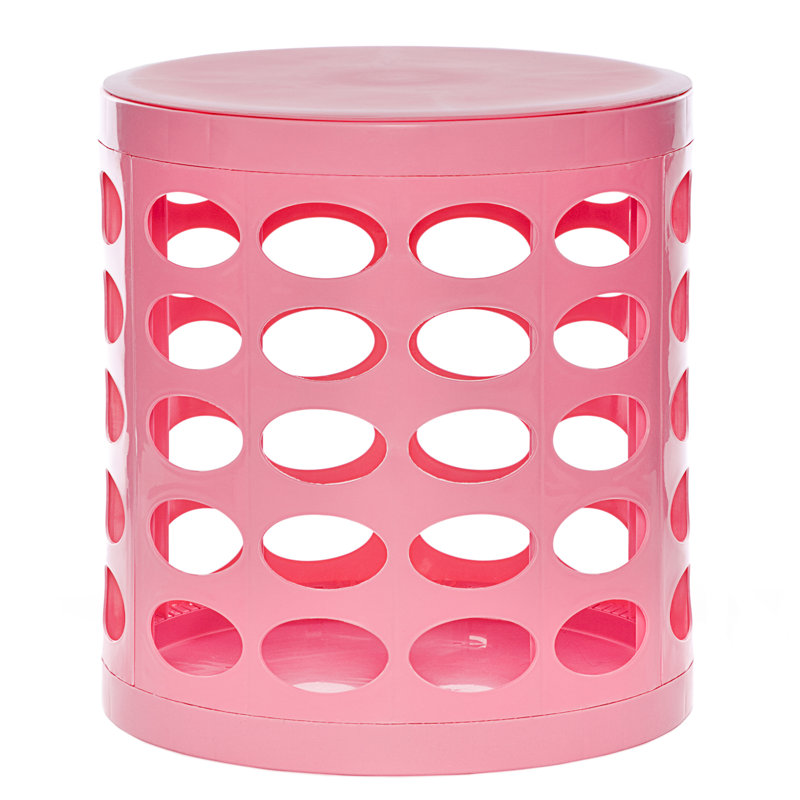  Repose-pieds rond avec rangement 16 po, Rose