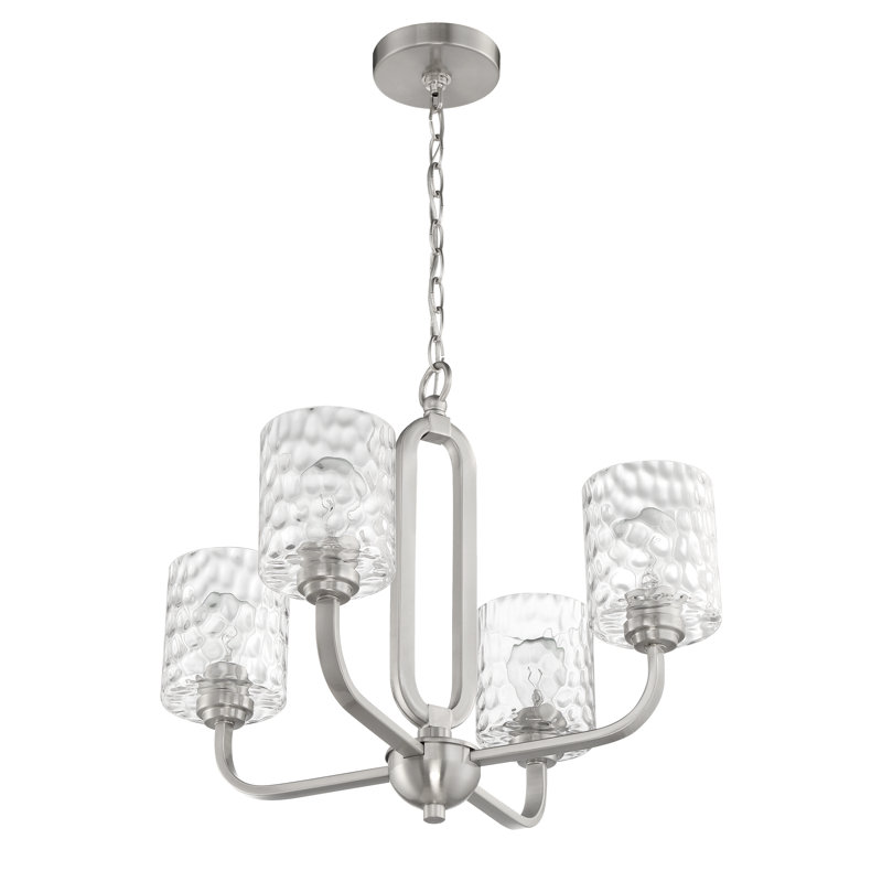 Lustre classique unique à 4 lumières Mafaz, Nickel
