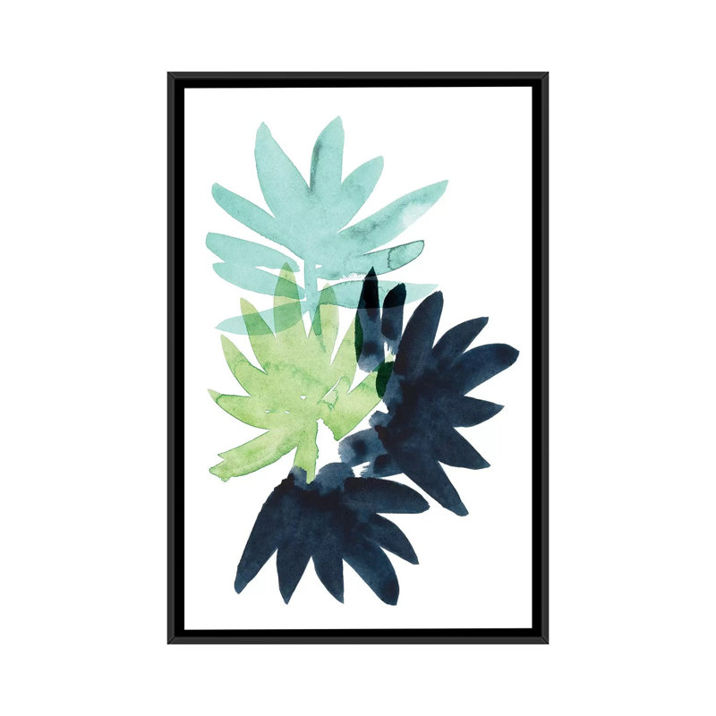 « unattached palm ii », impression sur toile, H 26 po x l 18 po x P 1,5 po, Toile avec cadre noir, Pas de tapis