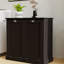 Armoire à lessive noire E1, deux compartiments, sacs peints et amovibles, capacité de charge de 100 livres, assemblage requis à la maison avec la quincaillerie et les attaches - sections peintes pour un look épuré-1240484994