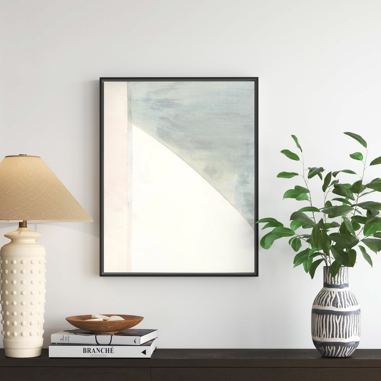 Alexandria "In Neutral I" Painting by Cartissi, 29.5" H x 23.5" W x 2" D, Black Framed Canvas