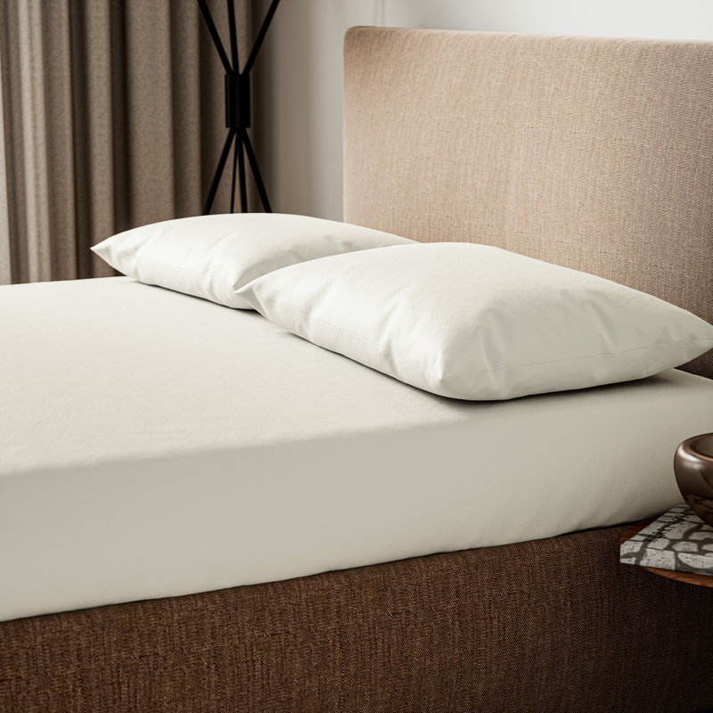 200 Thread Count Cotton Sheet & Pillowcase Set, Kingsize (5'), Cream