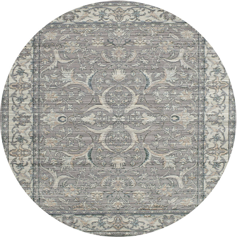 Tapis oriental tissé à la machine Catriel, Rond 5 pi