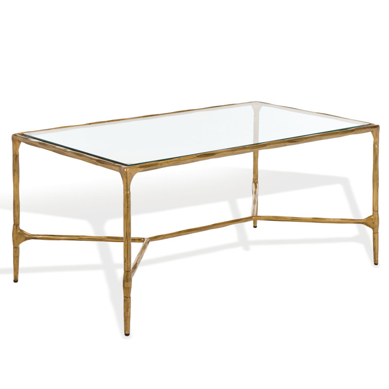 Terenna Metal And Glass Coffee Table, Brass