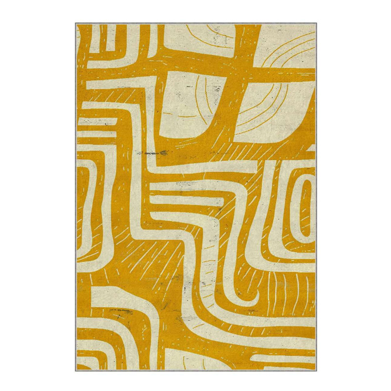 Stylish Area Rug 4.6 x 7.2 Feet, 60% Cotton & 40% Polyester, 1100 g/m² | Non-Slip Cotton Underside, Machine Woven, Digital Print | Thin 0.3 in Total Thickness, Washable at 30°C | Perfect for Living Room & Bedroom Decor