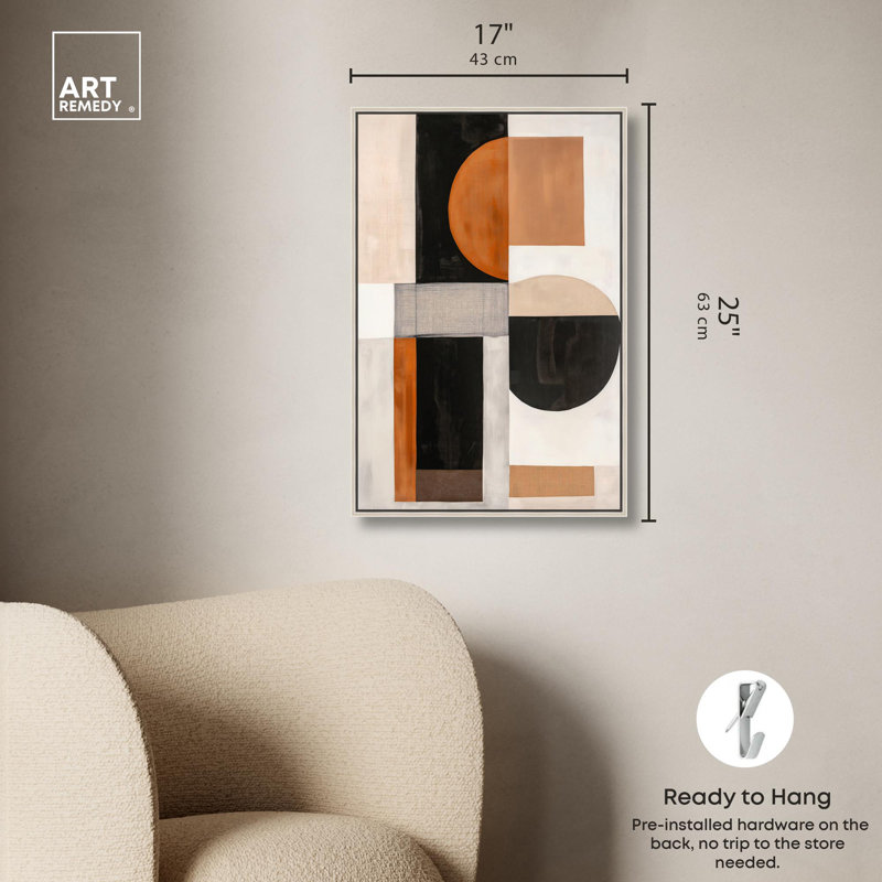 Toile «Divided Circle I» par Art Remedy, H 25 po x l 17 po, Encadrement argenté