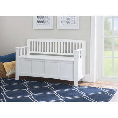 Glenn 50” Slat Back Hidden Storage Wood Bench with Flip Top Seat by Alcott Hill